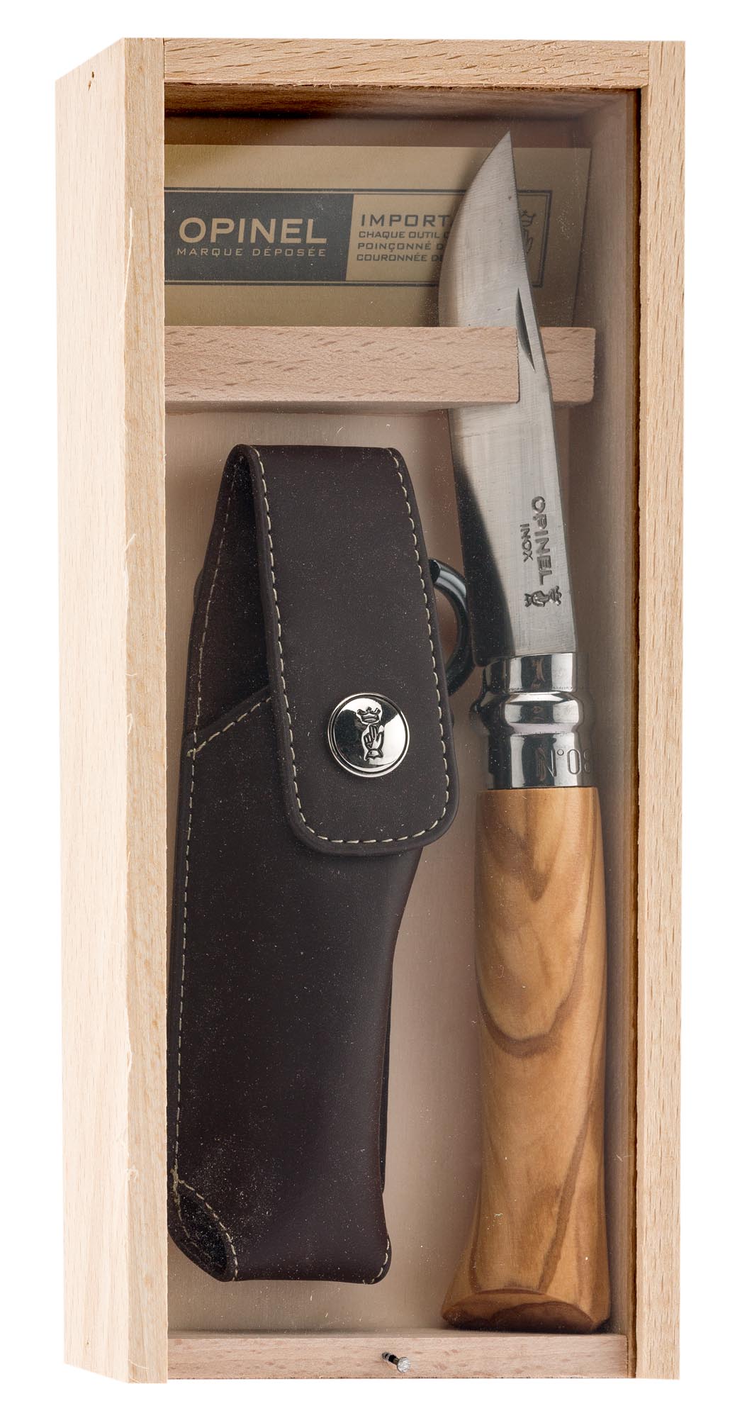 Couteau de poche Opinel n°8 Olivier + étui Alpine – Image 2