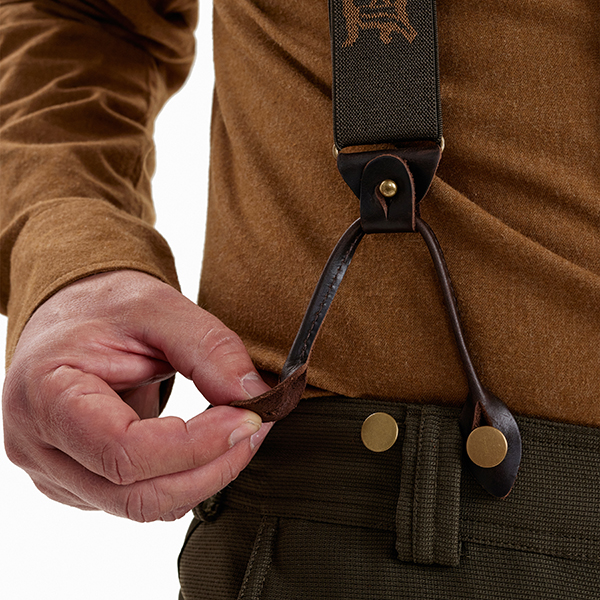 Deerhunter Combi Braces with button and clips Walnut 1 CM